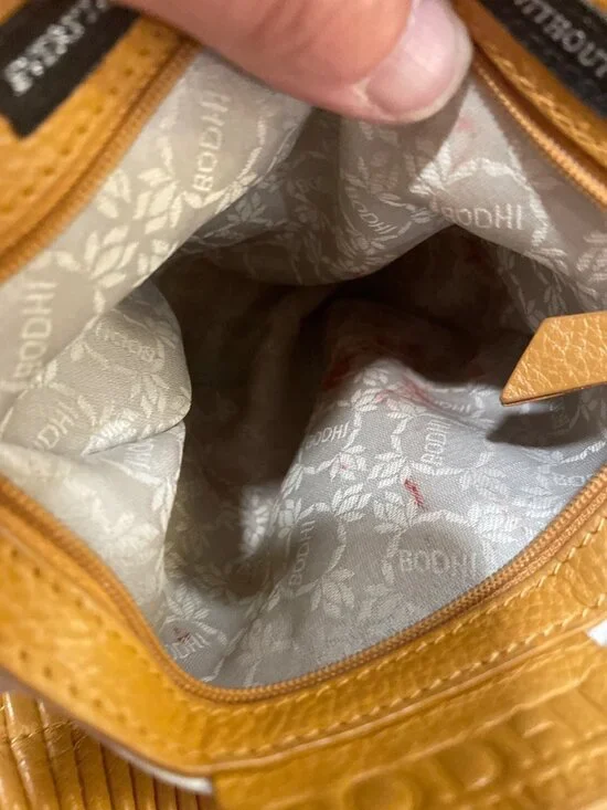 Bodhi wms handmade mustard leather large hobo shoulder bag 13'x13" SKU 10,014 - Picture 14 of 16